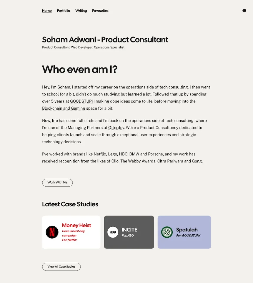 Soham Adwani Site preview